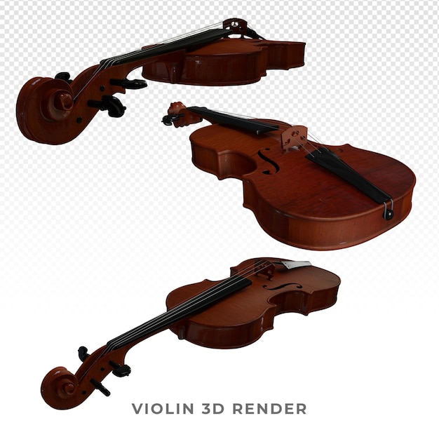 PSD 바이올린 3d 렌더링
