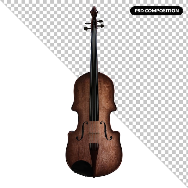 violin isolated 3d rendering