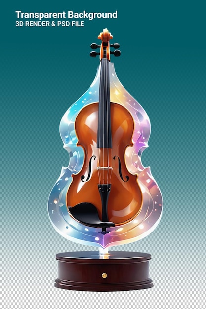 PSD a violin that has a rainbow of colors on it