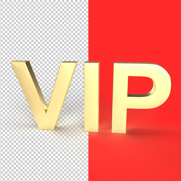 Rendering 3d vip lettere 3d isolate vista frontale concetto esclusivo membro hdillustration