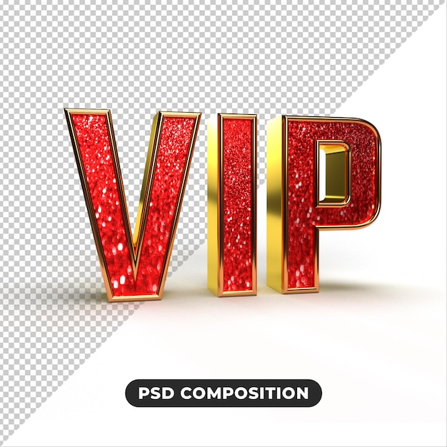 VIP-goud 3D-rendering logo