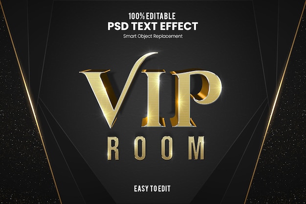 Vip-kamer elegant exclusief en premium 3d-teksteffect