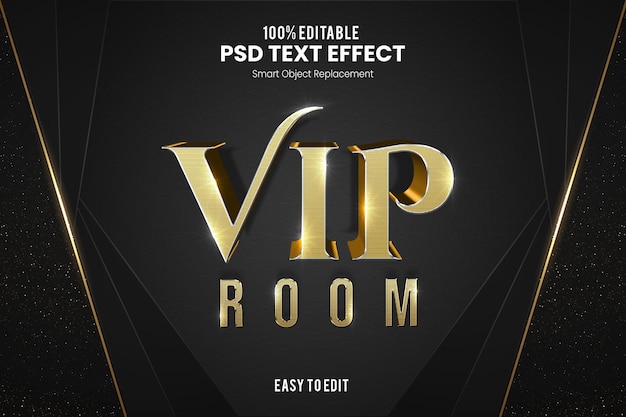 VIP Room  Elegant Exclusive and Premium 3D Text Effect
