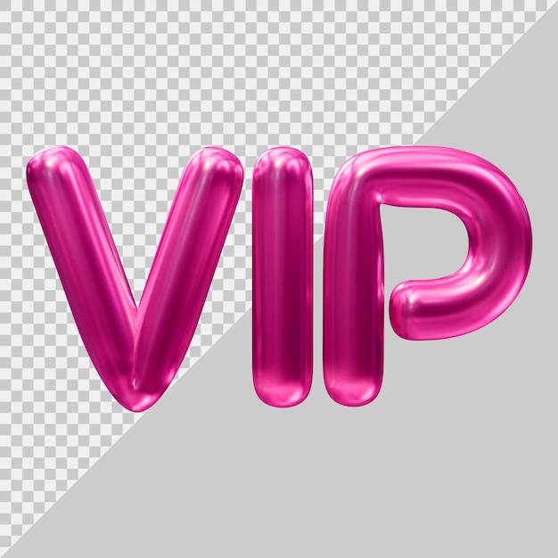 Vip-tekst met 3d-moderne stijl