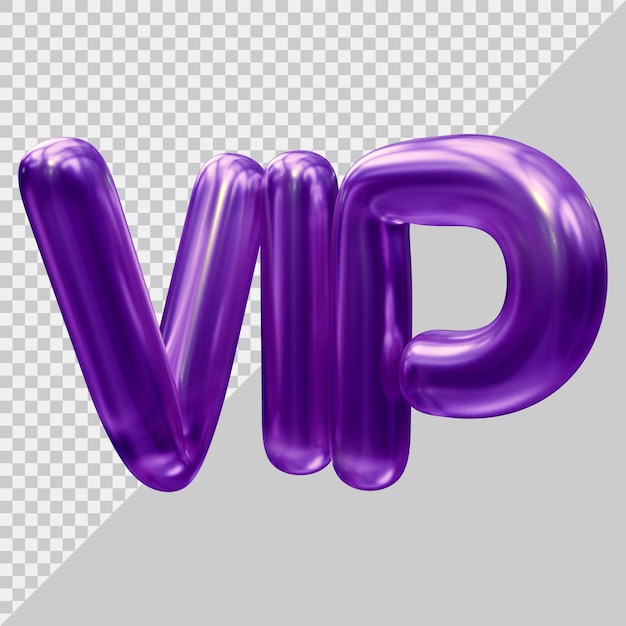 Vip-tekst met 3d-moderne stijl