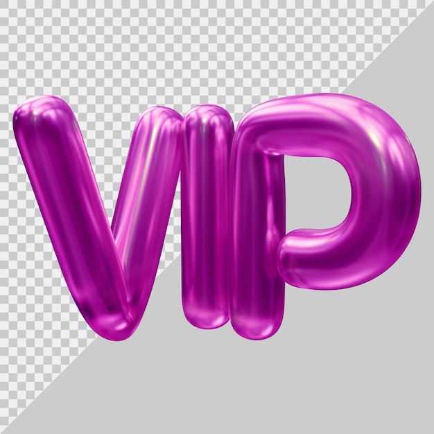 Vip text with 3d modern style