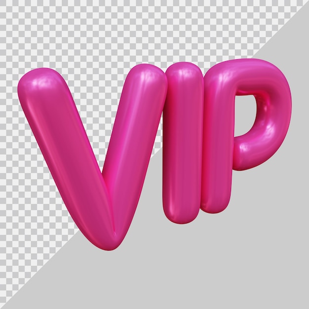 vip text with 3d modern style