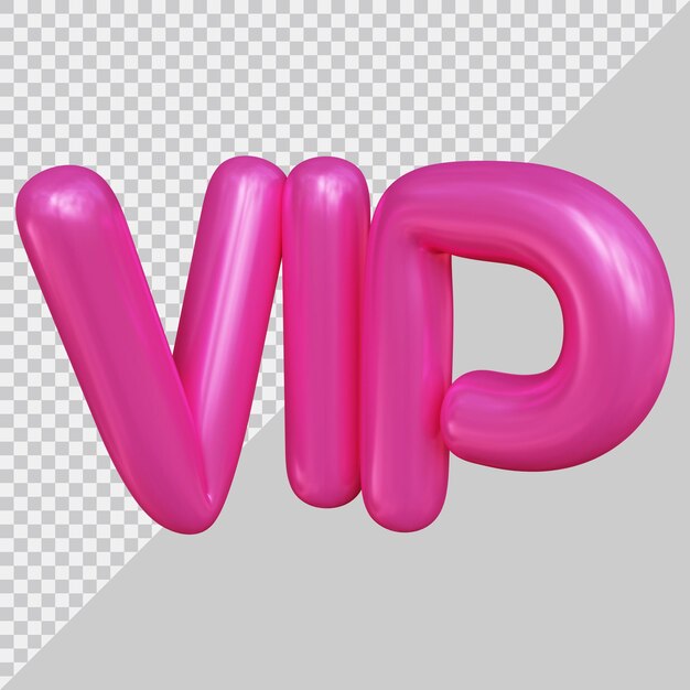 vip text with 3d modern style