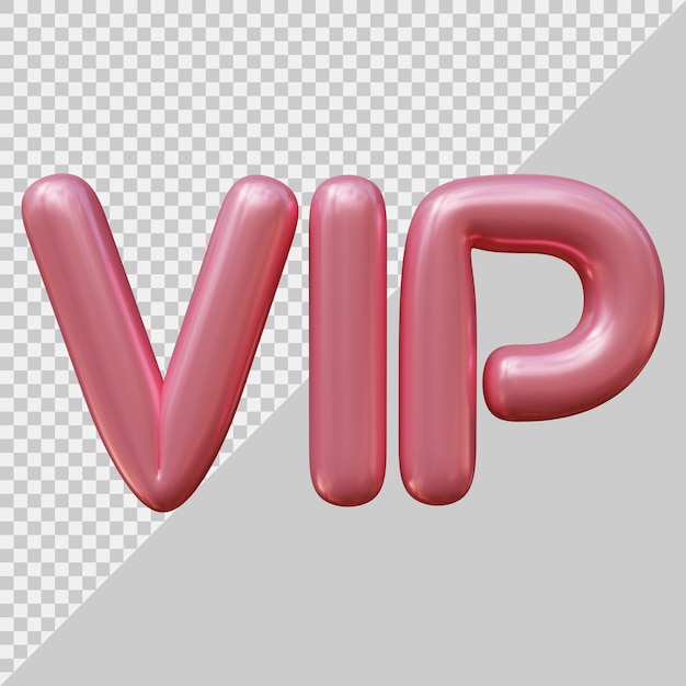 vip text with 3d modern style
