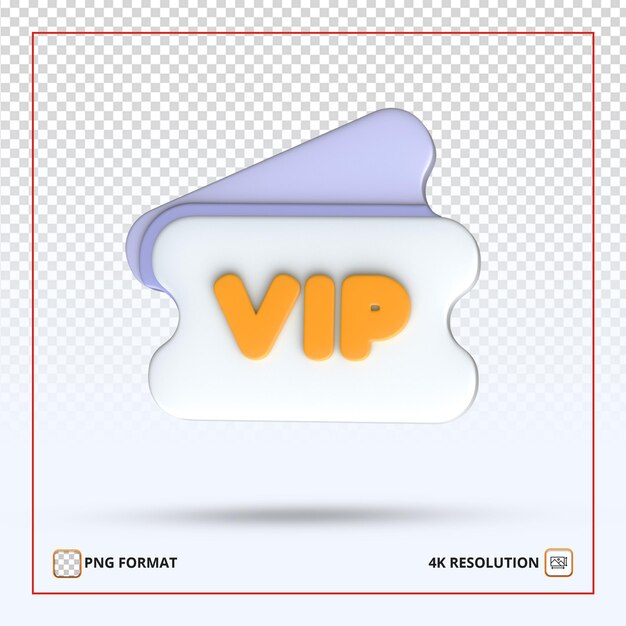 Vip ticket 3d render