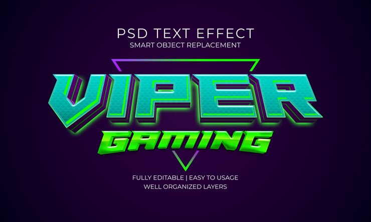 PSD viper gaming text effect