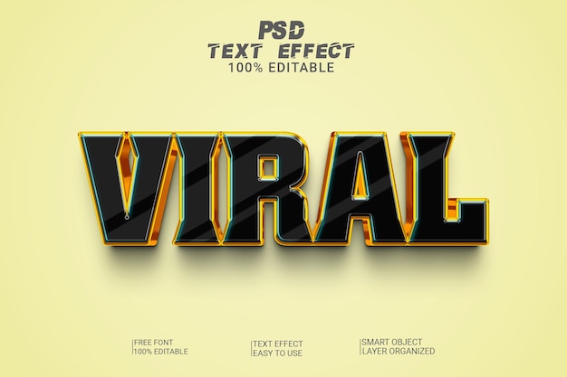 Viraal 3d psd-teksteffect