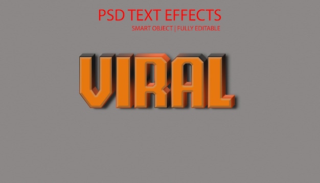 Вирусный текст 3d стиль шрифта редактируемый текстовый эффект PSD