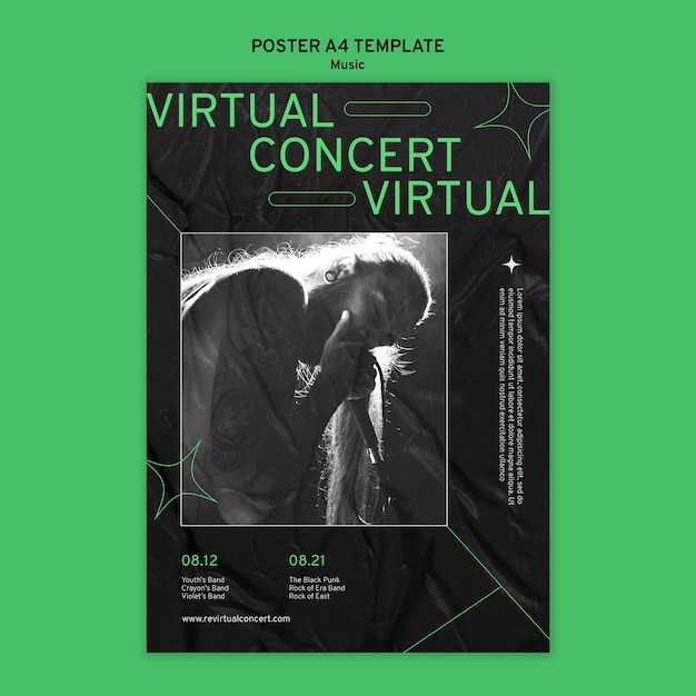 PSD modello di stampa concerto virtuale