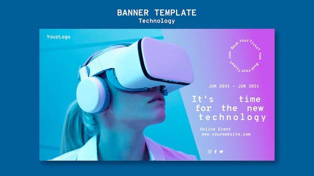 PSD virtual reality banner template