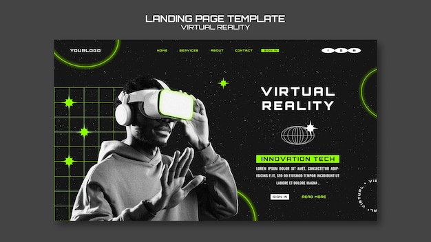 Virtual reality landing page template