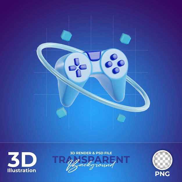PSD virtual reality metaverse 3d illustration on a transparent background