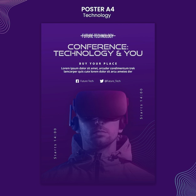 PSD virtual reality poster template