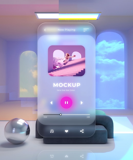 virtual reality projection of tv screen mockup