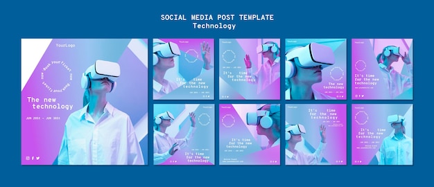 PSD virtual reality social media posts