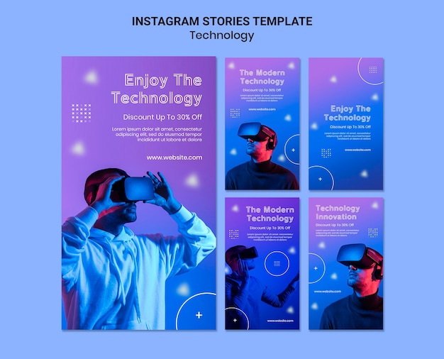 PSD virtual reality social media stories