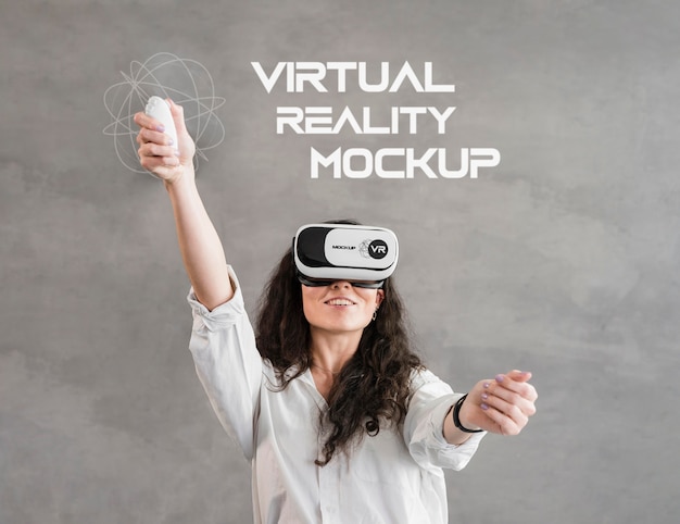 PSD mock-up di concetto di tecnologia di realtà virtuale