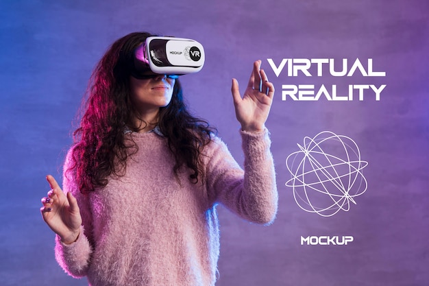 PSD mock-up di concetto di tecnologia di realtà virtuale