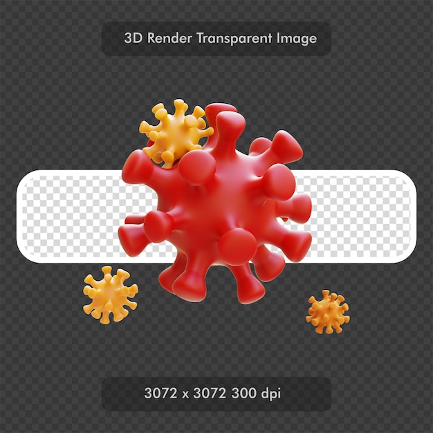 Illustrazione di rendering 3d del virus