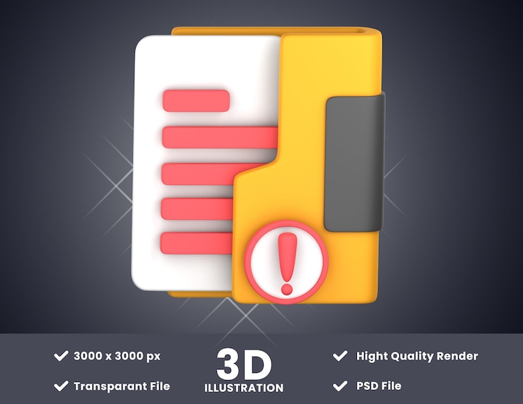 PSD virus folder3d illustration suitable for your design