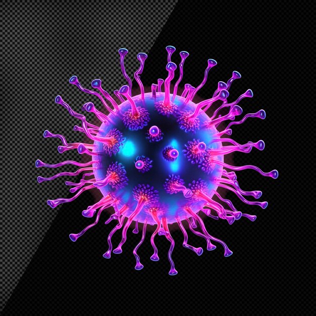 Virus isolated glowing transparent background