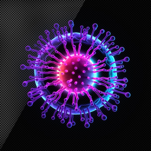 PSD virus isolated glowing transparent background