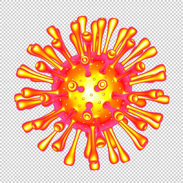 PSD 투명 배경 3d 렌더링 그림에 격리된 바이러스