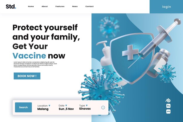 PSD pagina di destinazione del vaccino contro il virus