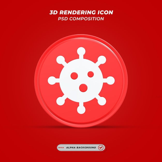 PSD viruspictogram in 3d-rendering