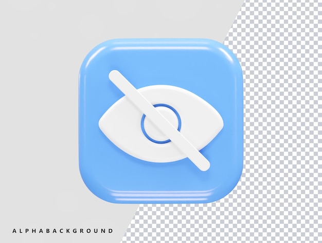 PSD 아이콘의 가시성 3d 일러스트레이션 렌더링