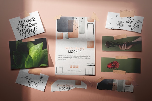 PSD vision board mockup