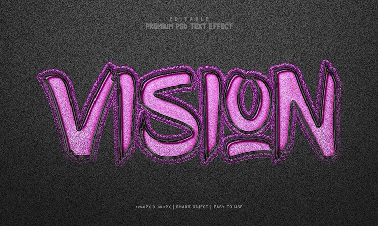 PSD vision editable premium 3d psd text effect