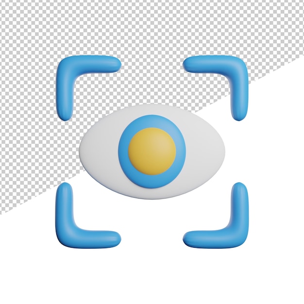 PSD 透明な背景にビジョン アイ サイン正面 3 d レンダリング アイコン イラスト