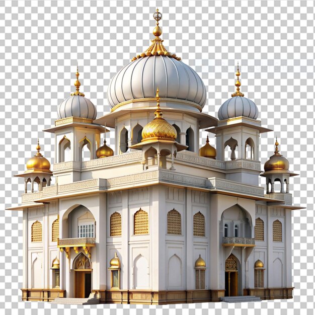 Visit a historical gurudwara on transparent background