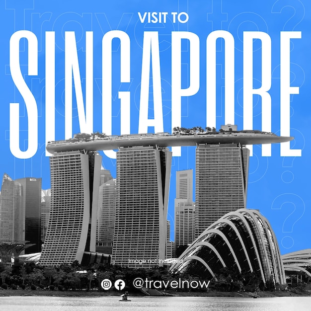 visit singapore travelling and tour promotional design for social media and instagram post psd