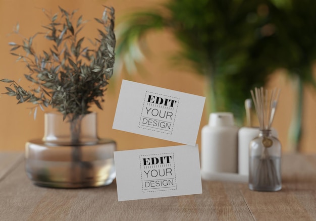 PSD visitekaartje met decoratie psd-mockup