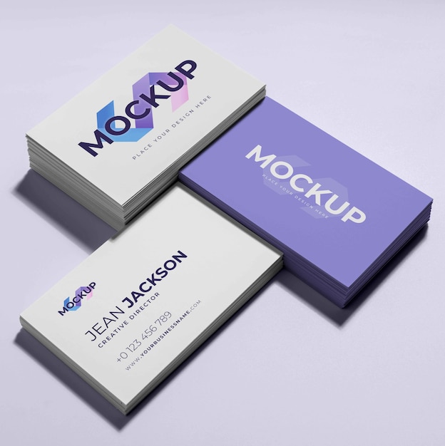 Visiting business card design mockup