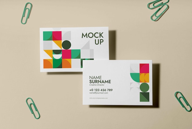 Visiting business card design mockup