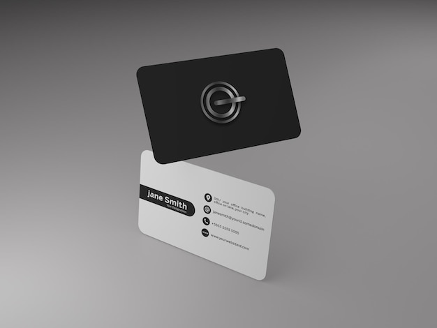 Visiting card front and back side mockup free psd