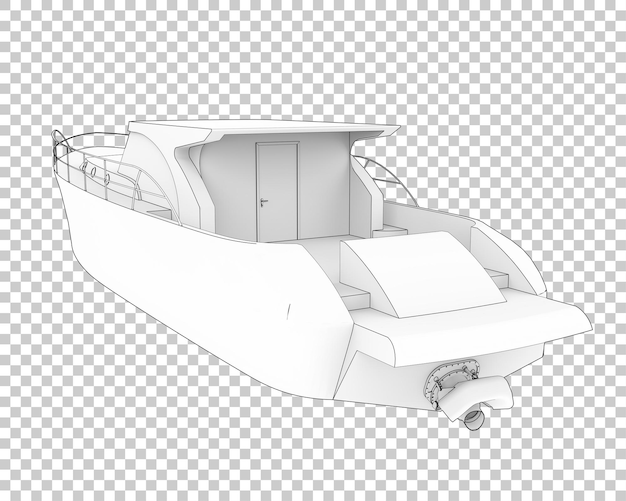 Vissersboot op transparante achtergrond 3D-rendering illustratie