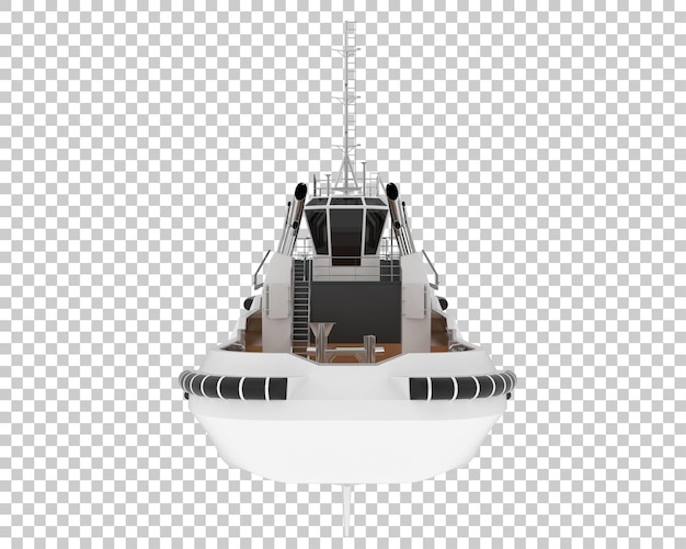 Vissersboot op transparante achtergrond 3d-rendering illustratie