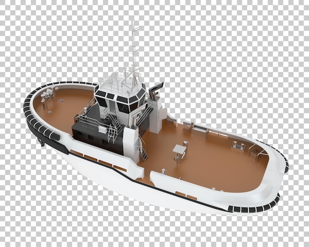 Vissersboot op transparante achtergrond 3d-rendering illustratie