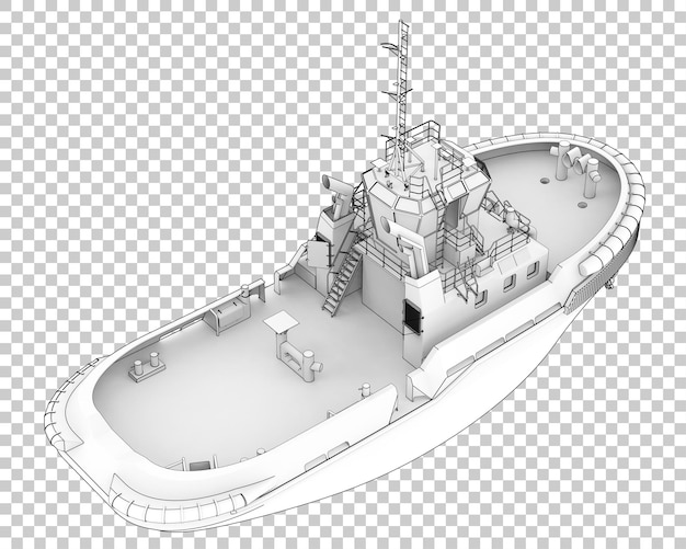 PSD vissersboot op transparante achtergrond 3d-rendering illustratie
