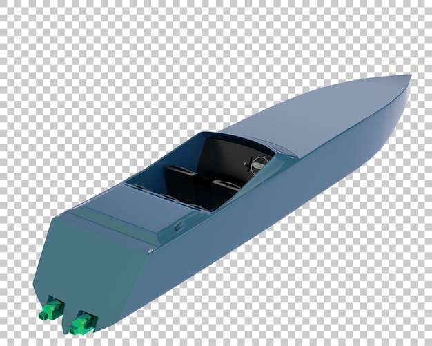 Vissersboot op transparante achtergrond 3d-rendering illustratie