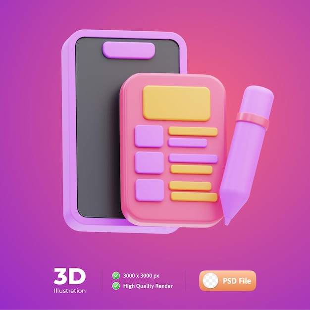 PSD visual design 3d illustration